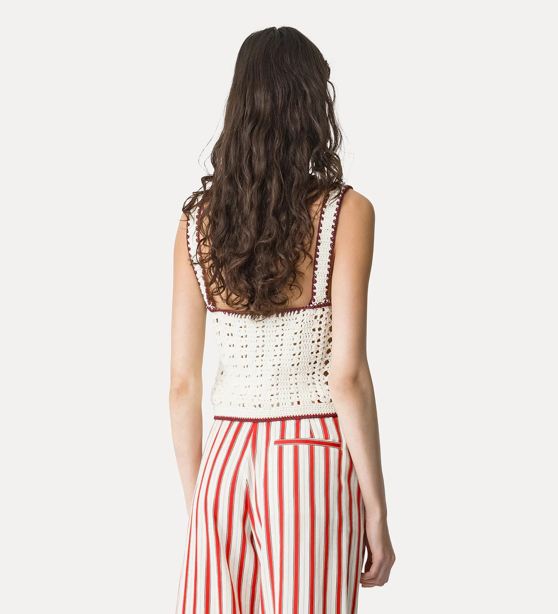 14934_My Top - "Cable' Luxe" Hand Crochet Top - Crystal