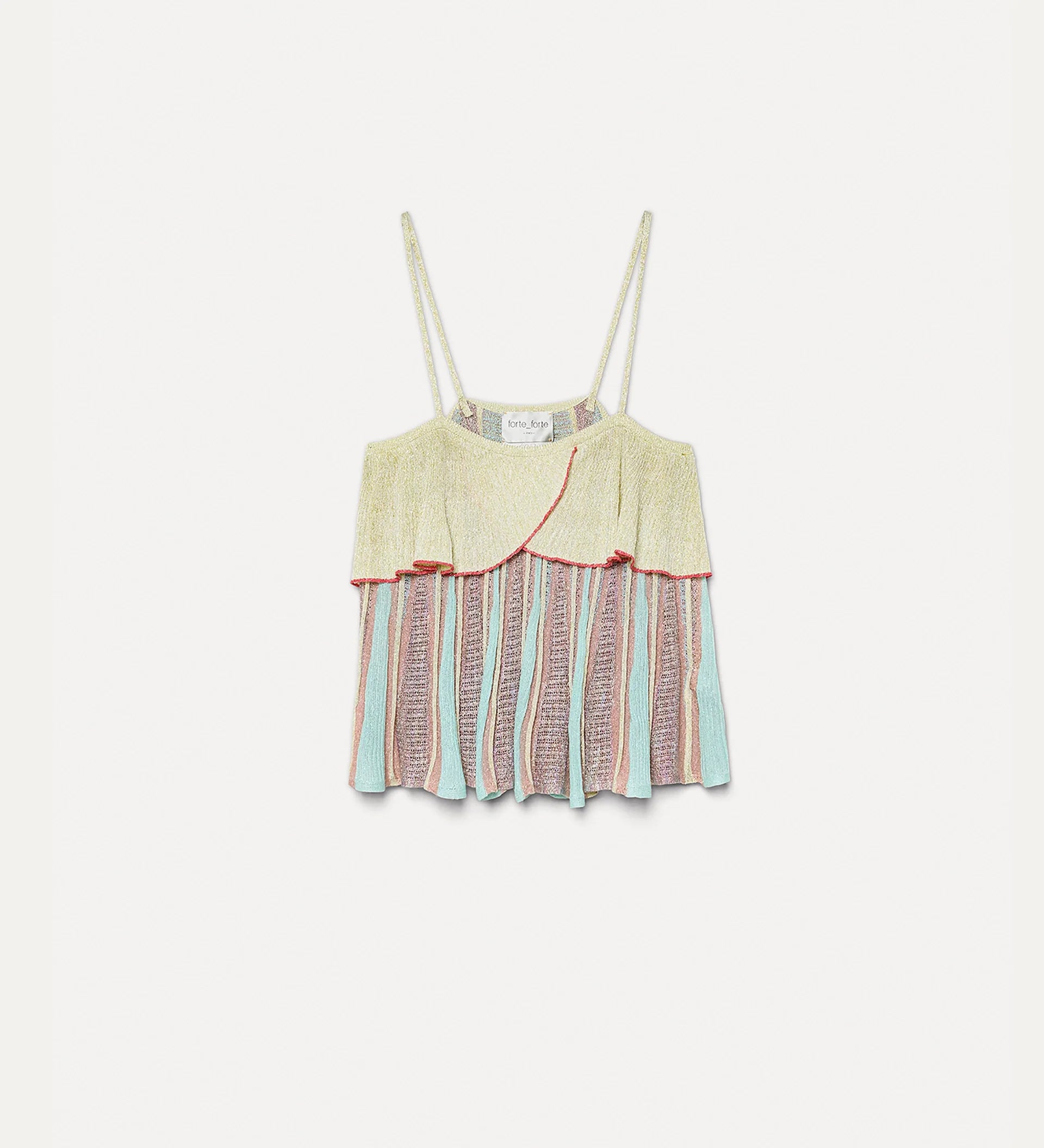 14941 _ My Top - “les folies” jacquard ruffle top - Lucente