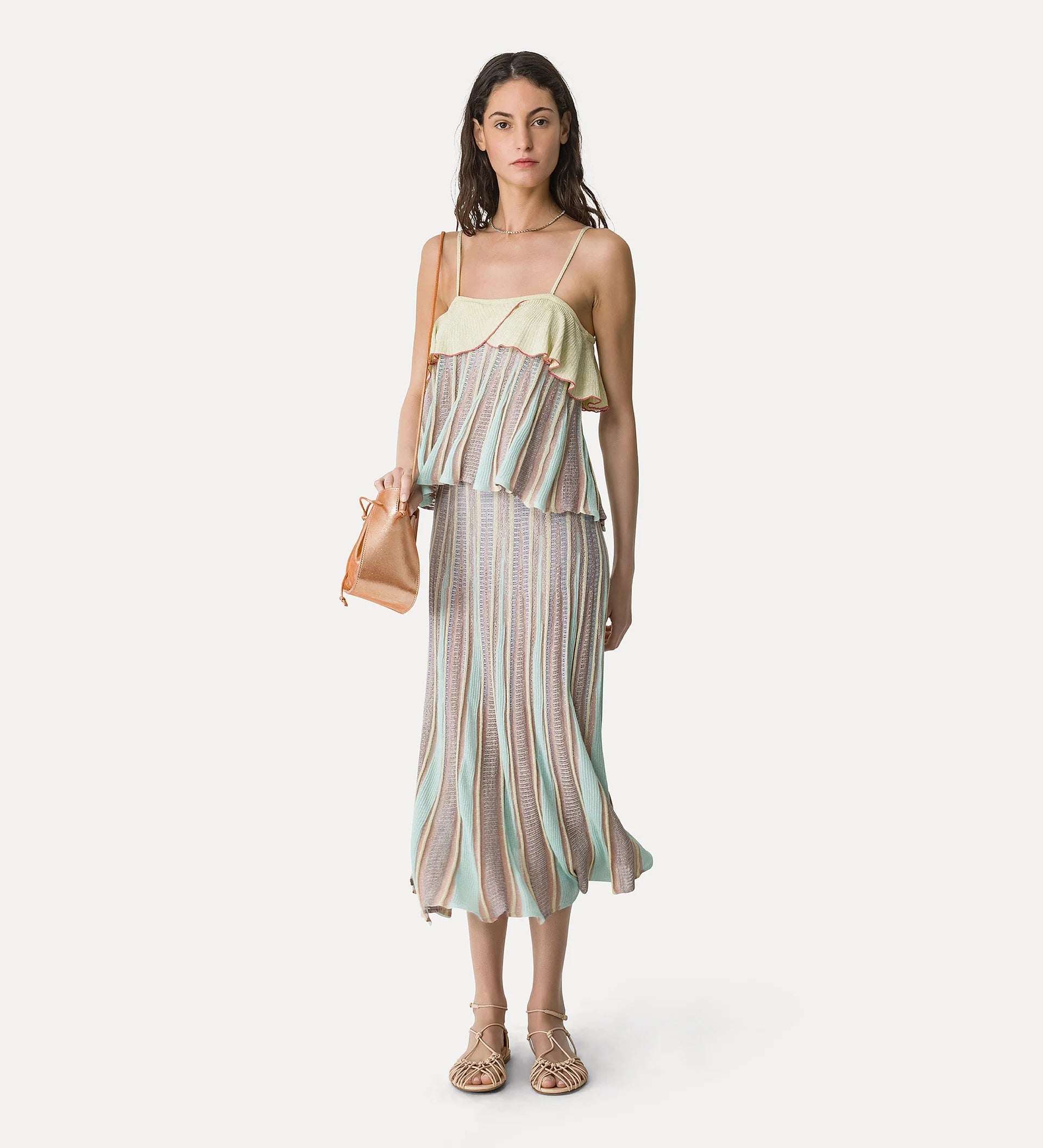 14941 _ My Top - “les folies” jacquard ruffle top - Lucente