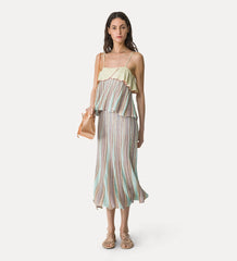 14941 _ My Top - “les folies” jacquard ruffle top - Lucente