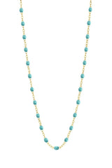 16.5" Classic Gigi Necklace - Turquoise Green + Yellow Gold
