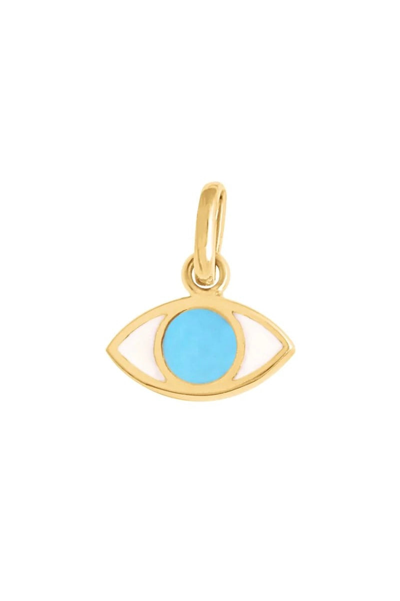 Eye Resin Pendant - Turquoise + Yellow Gold