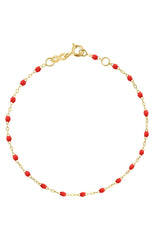 6.7" Classic Gigi Bracelet - Poppy + Yellow Gold
