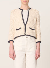 Goldia Cardigan - Ecru/Marine