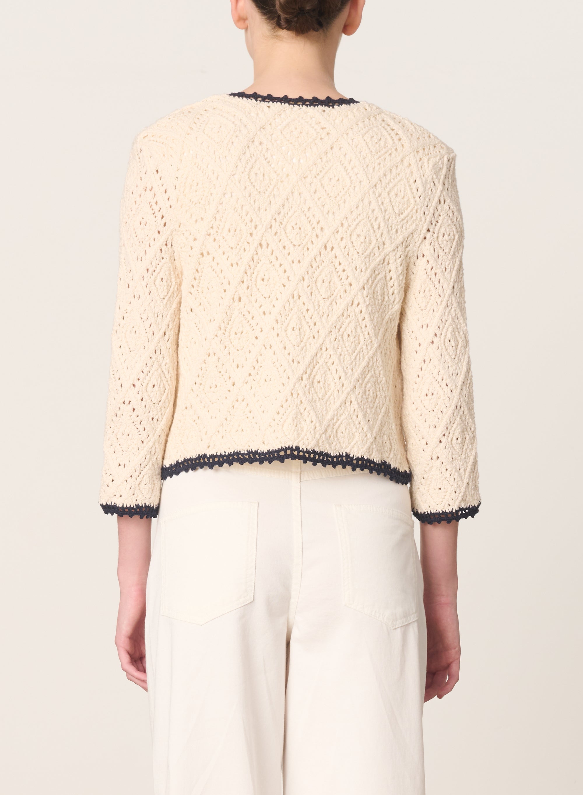 Goldia Cardigan - Ecru/Marine